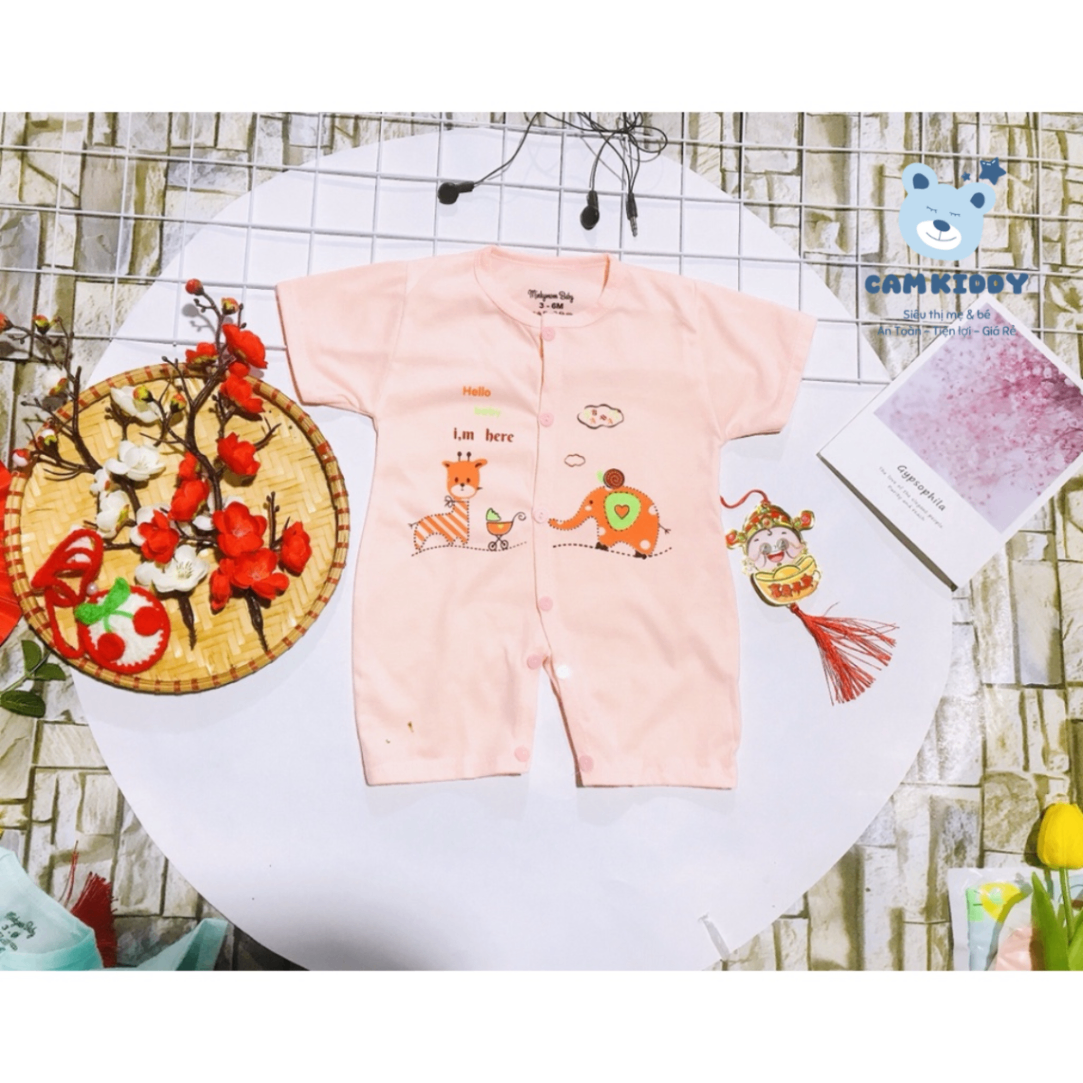 Body cộc tay cotton cho bé 2 SIZE cho bé từ 0-6 tháng