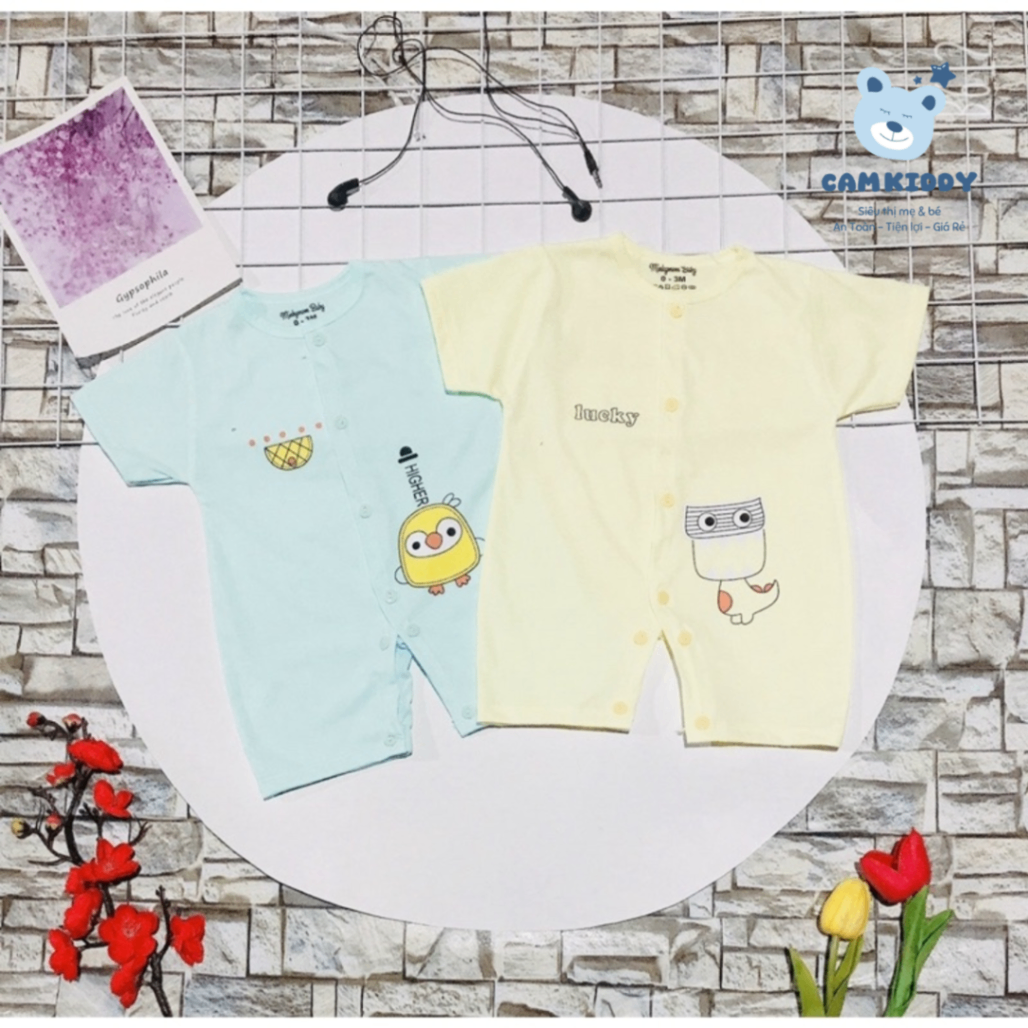 Body cộc tay cotton cho bé 2 SIZE cho bé từ 0-6 tháng