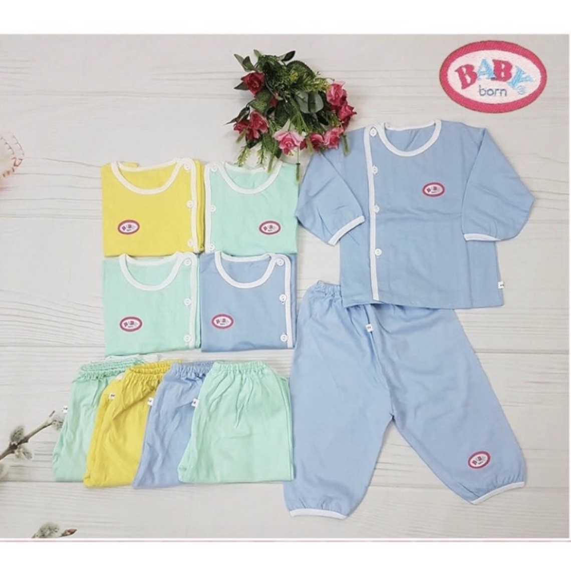 Bộ Dài Tay Cho Bé Sơ Sinh Cotton Cho Bé từ 3-5kg