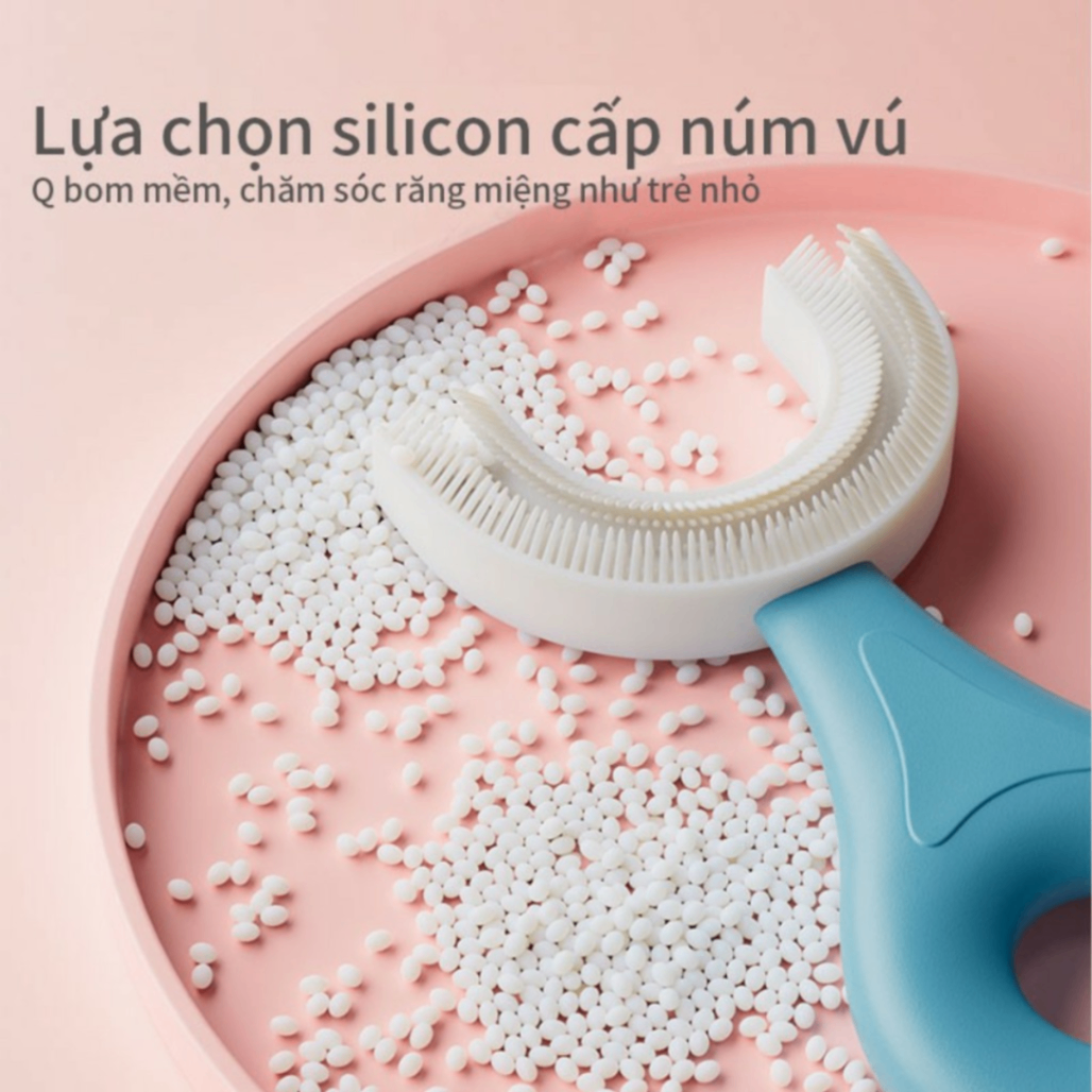 Bàn chải đánh răng chữ U silicon siêu mềm cho bé