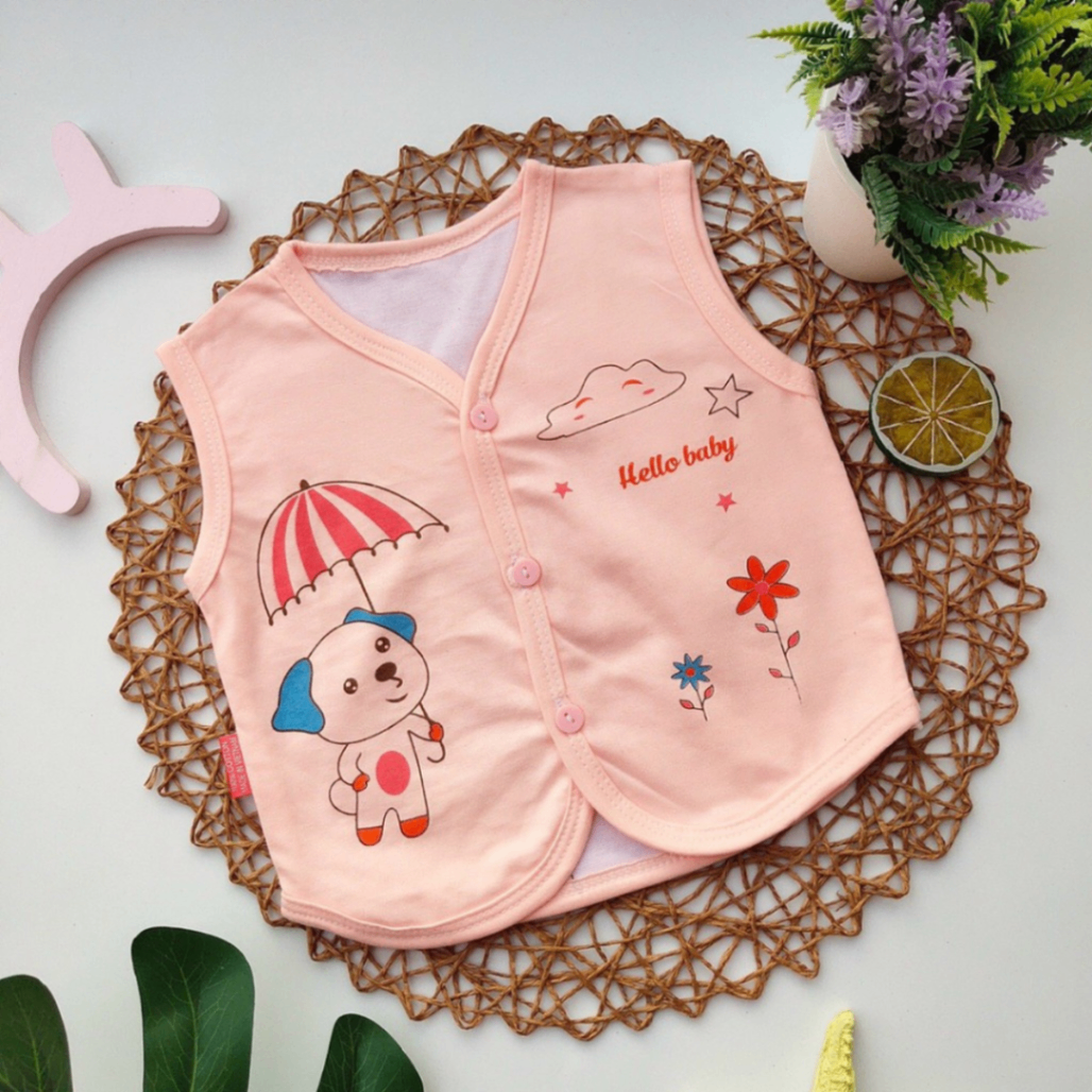 Áo Gile cotton 2 lớp hè thu cho bé có 3 SIZE 3-8kg