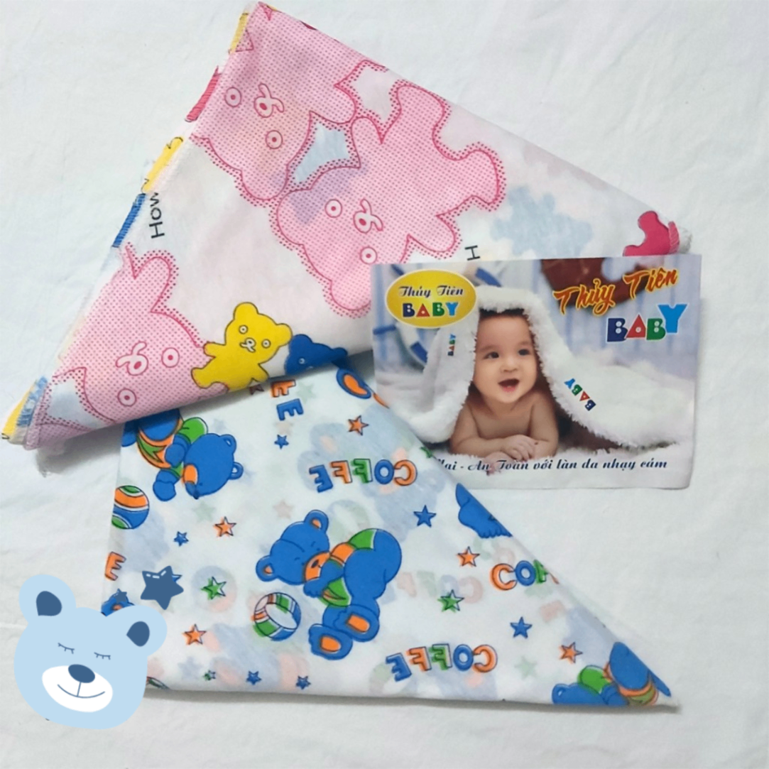 Set 10 tã chéo Thủy Tiên 100% cotton cho bé sơ sinh IN HÌNH