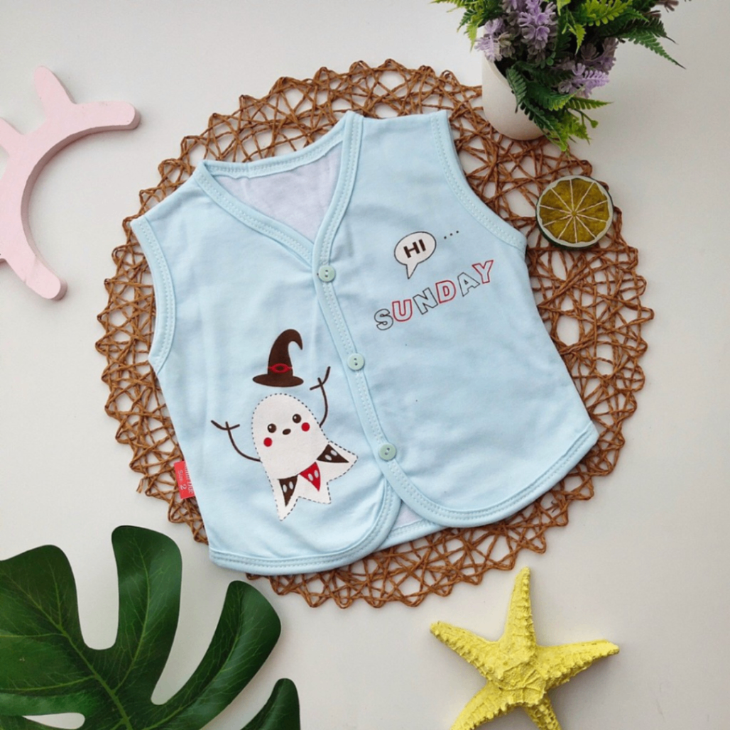 Áo Gile cotton 2 lớp hè thu cho bé có 3 SIZE 3-8kg