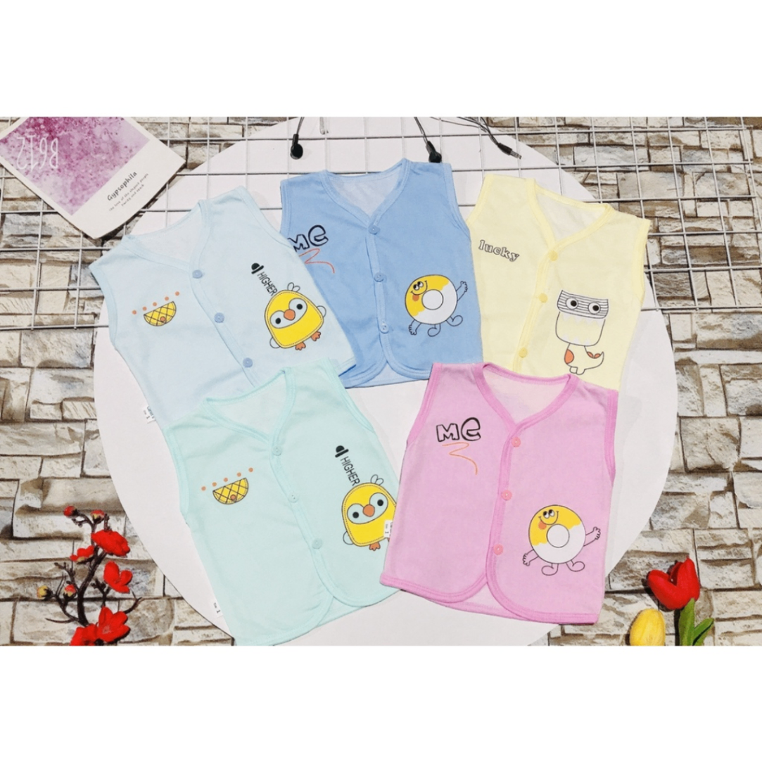 Áo Gile cotton 2 lớp hè thu cho bé có 3 SIZE 3-8kg