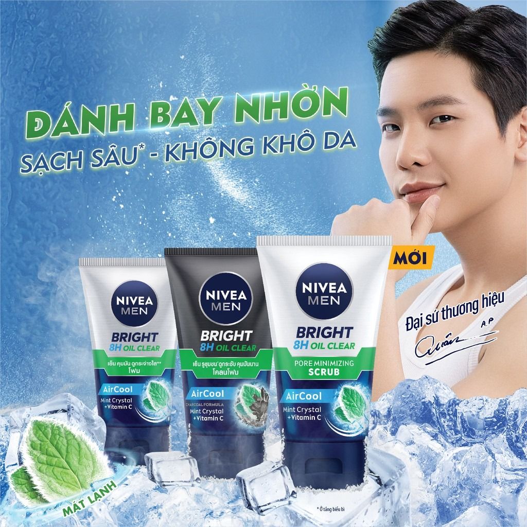 Sữa rửa mặt nivea men bùn khoáng ngừa nhờn mụn 8h 100g