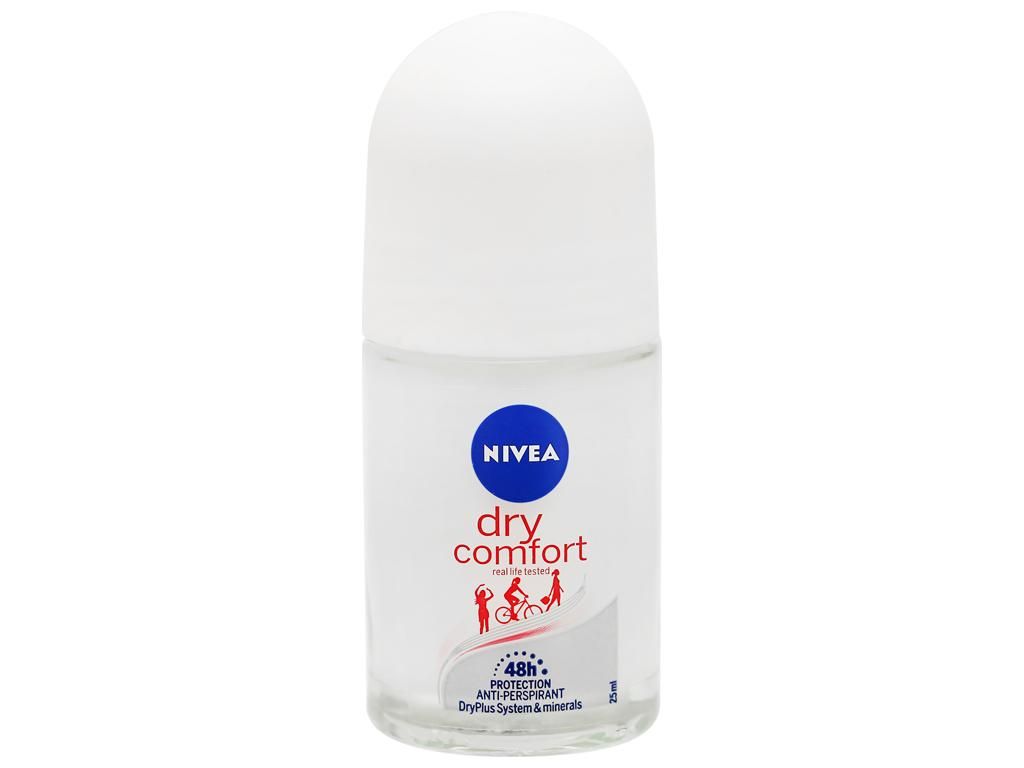 Lăn khử mùi nivea khô thoáng mịn màng Dry Comfort 72h nữ 25ml