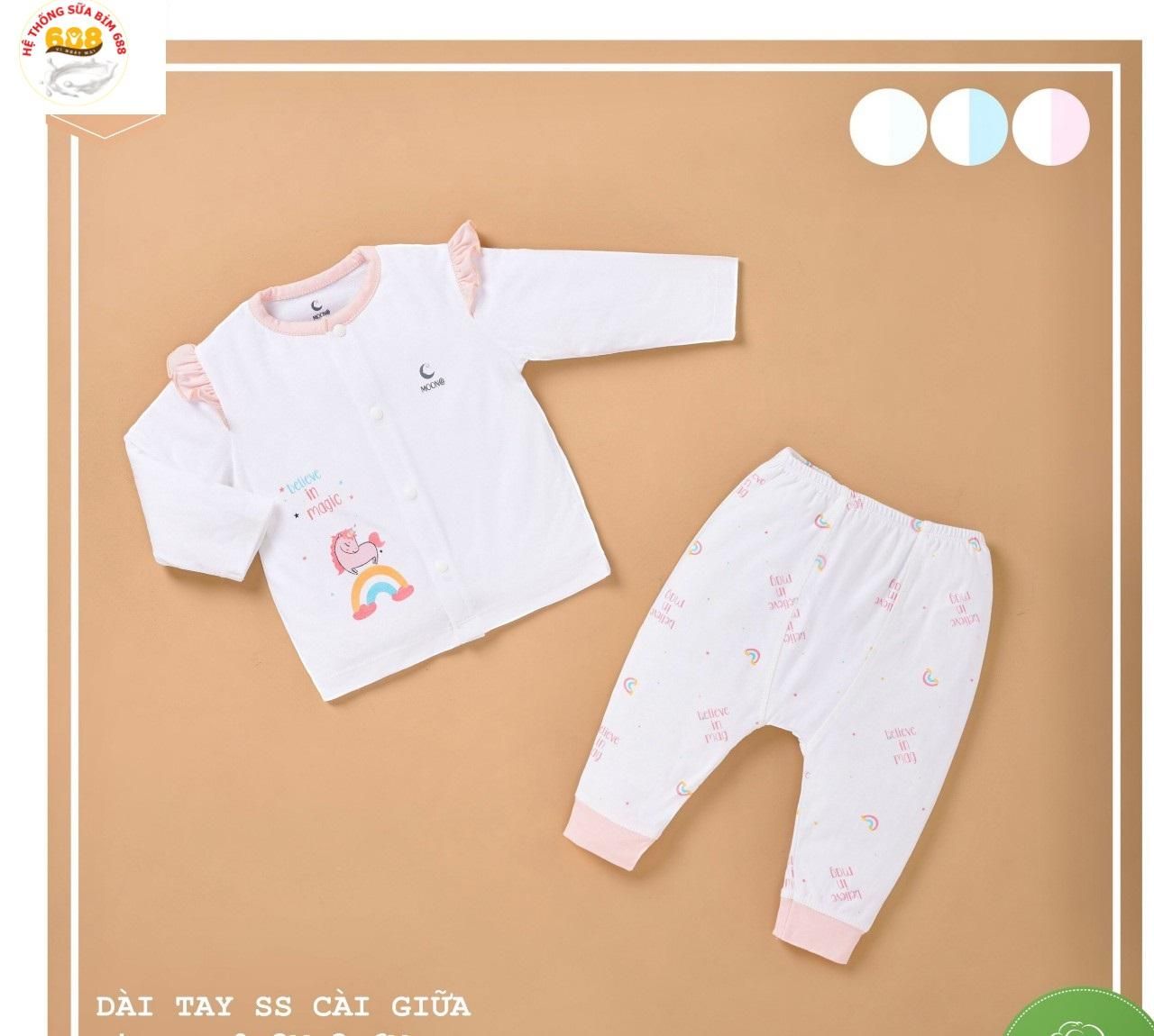 Bộ cài thẳng sơ sinh thẳng petit dài tay