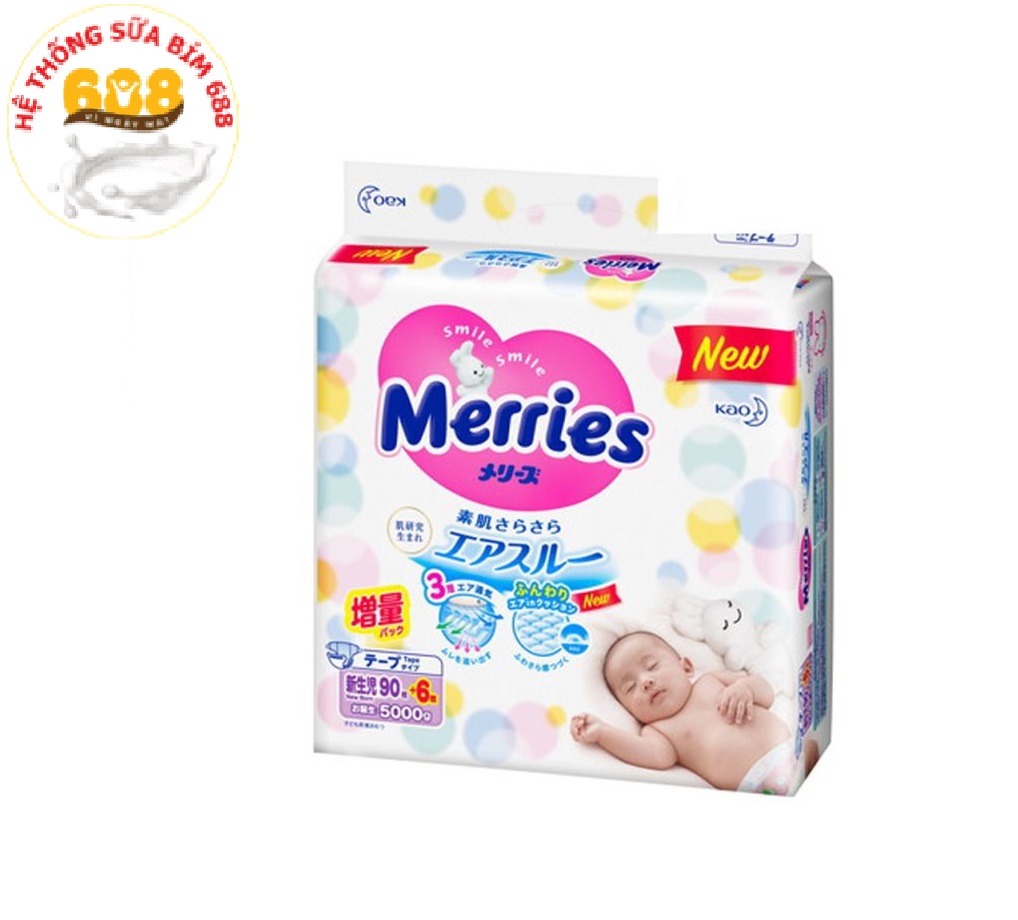 Bỉm merries size newborn dán