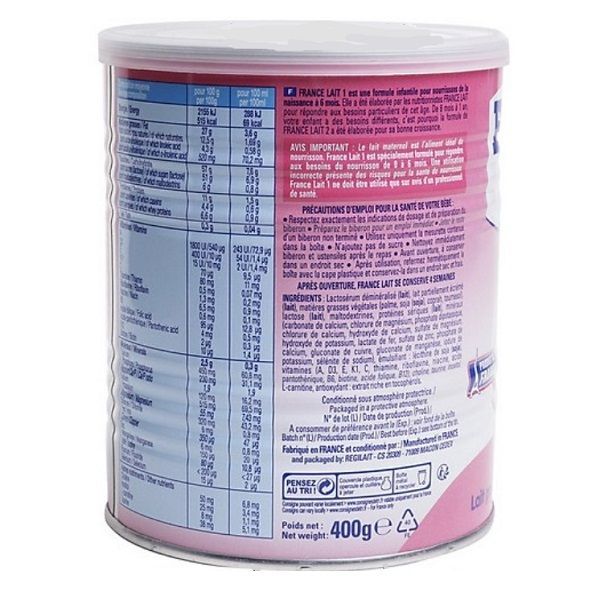 Sữa bột France Lait số 1-400g