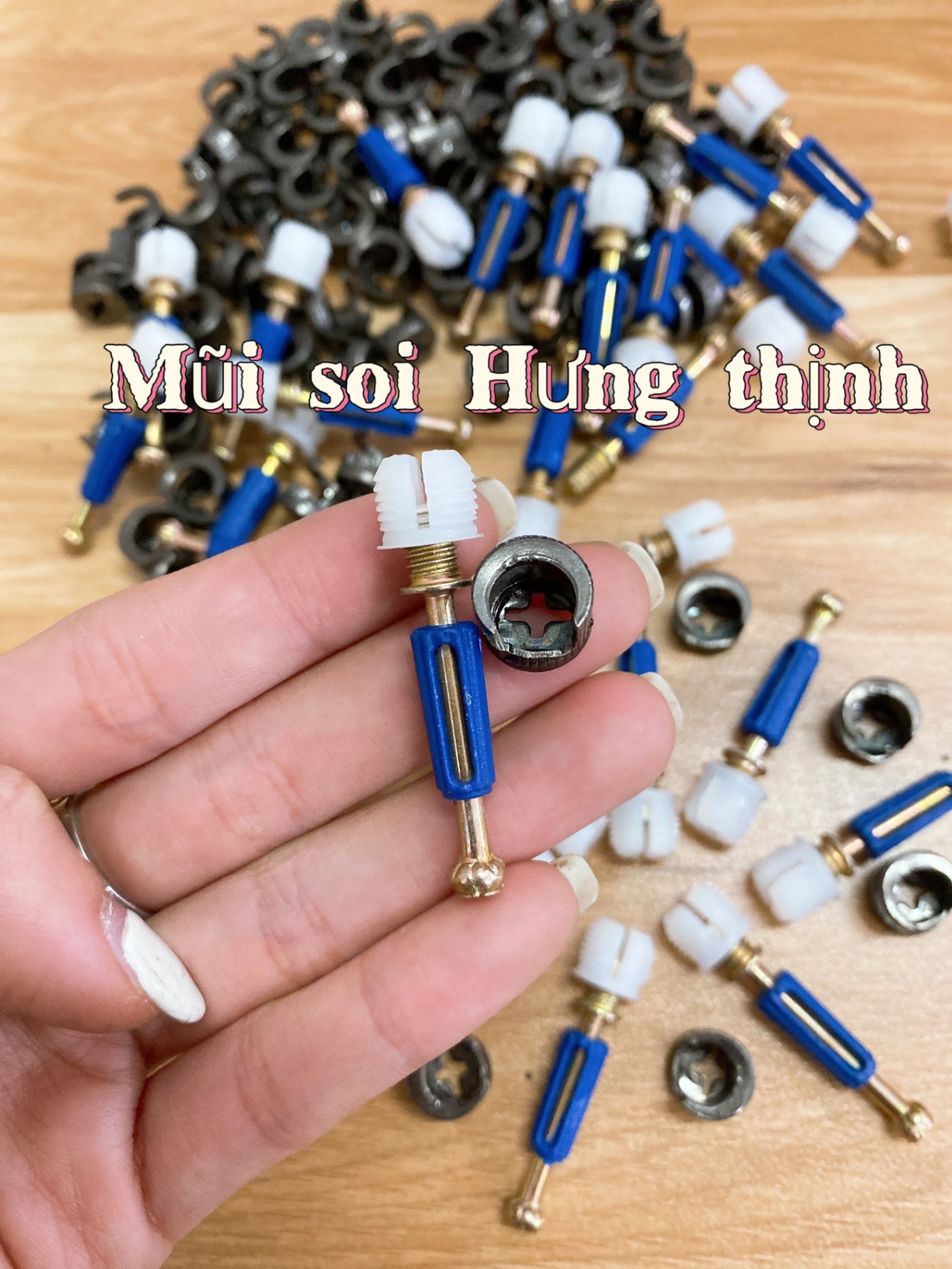 chốt-ốc cam 3 thành phần (100 chiếc)- ỐC ĐEN