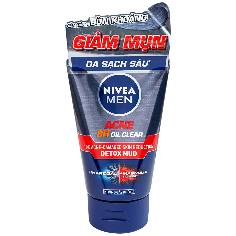 sữa rửa mặt nivea men acne oil clear foam 100g