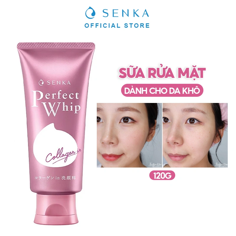 srm senka perfect whip hồng 120g