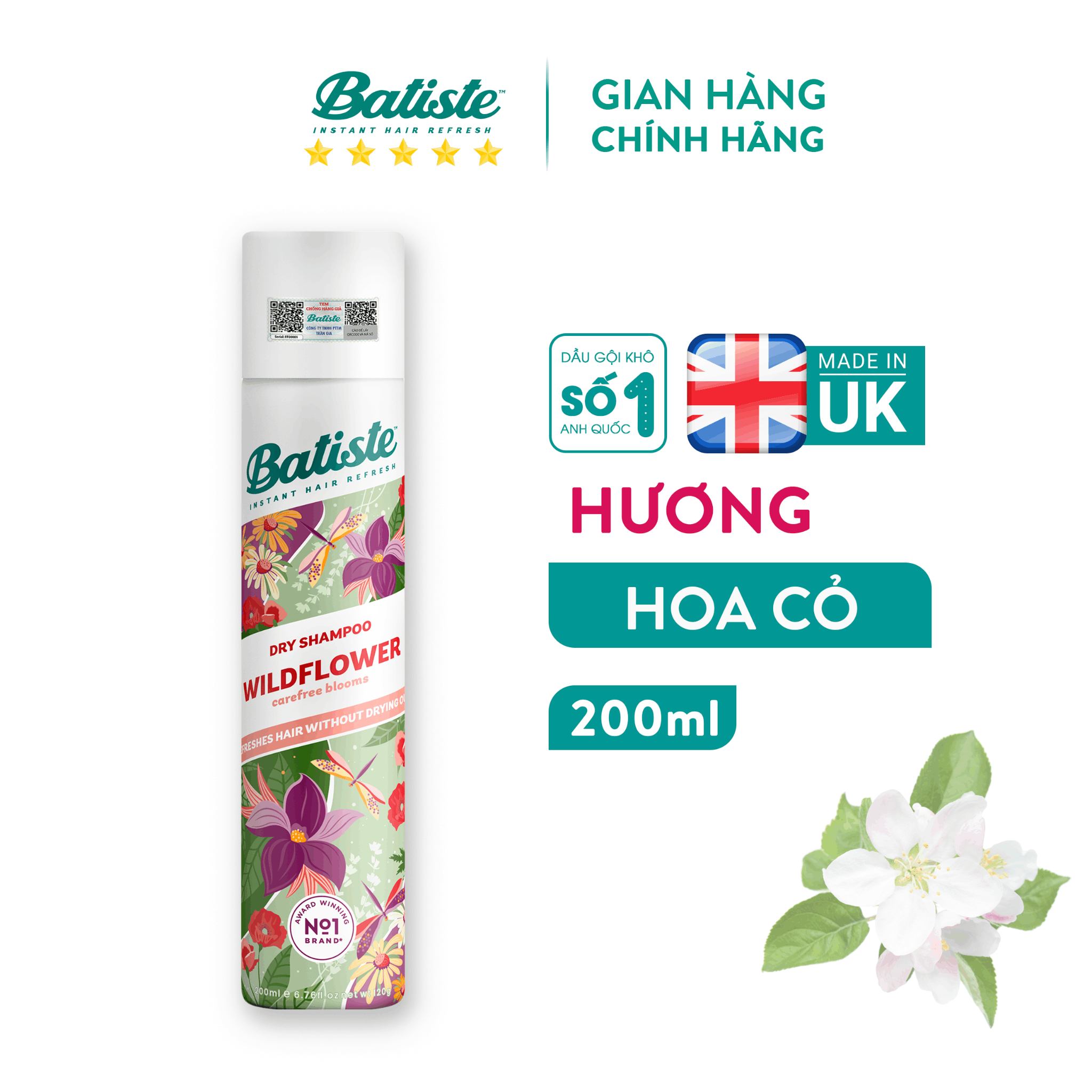 dầu gội khô batise wildflower 120g