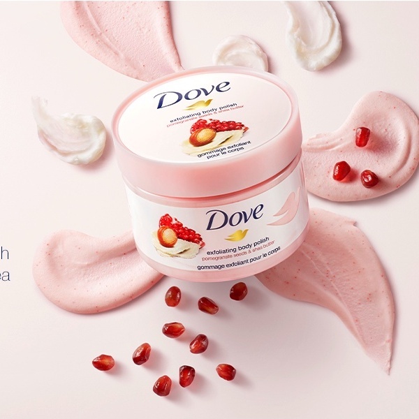 tẩy da chết dove granatafet & sheabutter 225ml