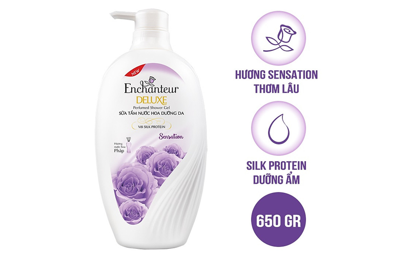 sữa tắm nước hoa Enchanteur tím 650g