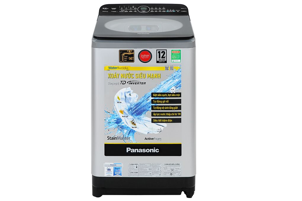 Máy giặt Panasonic NA-FD95X1LRV Inverter cửa trên 9.5kg, màu bạc