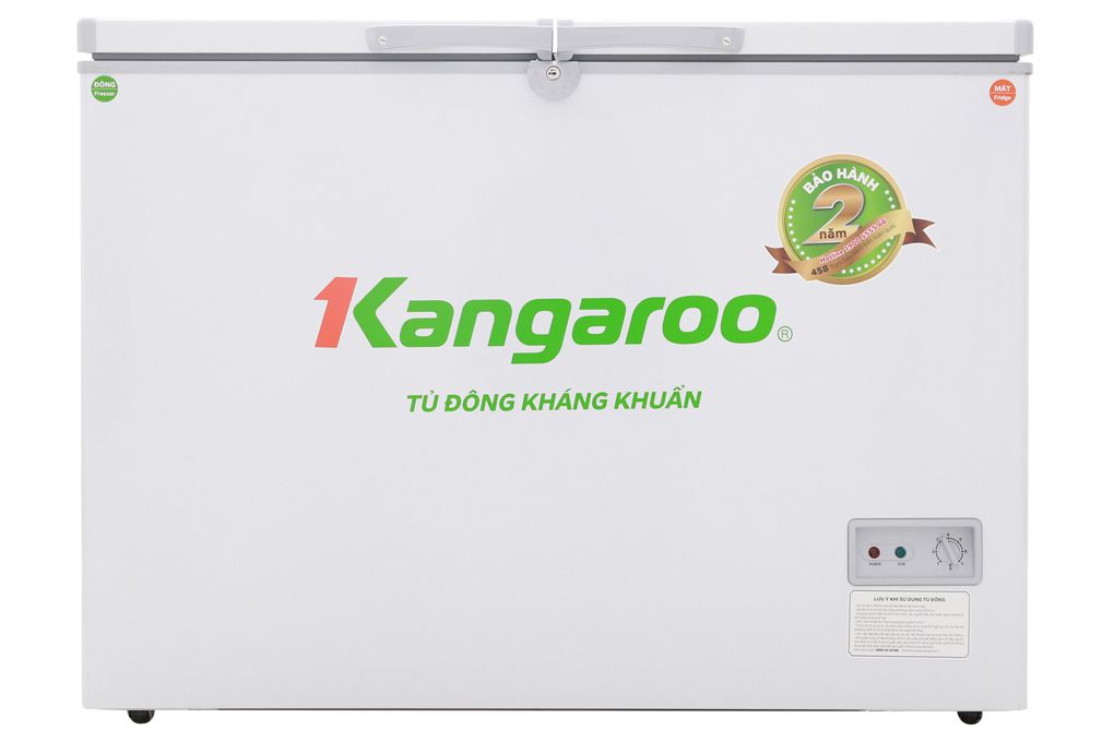 Tủ đông kangaroo KG498C2 327L, dàn đồng, 2 chế độ, kháng khuẩn