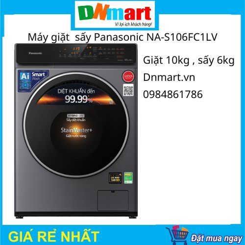 Máy giặt sấy Panasonic NA-S106FC1LV cửa trước giặt 10kg, sấy 9kg