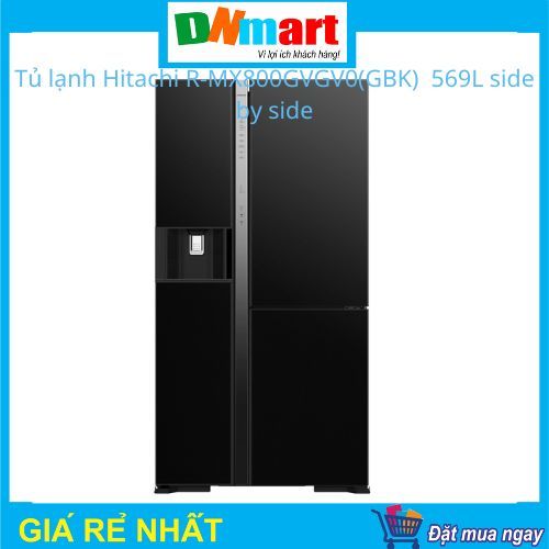 Tủ lạnh Hitachi R-MX800GVGV0(GBK) 569L side bay side lấy nước và đá bên ngoài