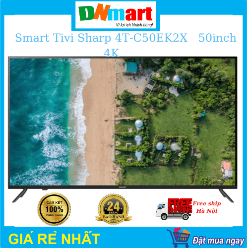 Tivi Sharp 4T-C50EK2X android 50inch 4K, mới 2022