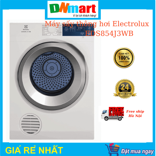 Máy sấy thông hơi Electrolux EDS854J3WB 8.5kg màu trắng