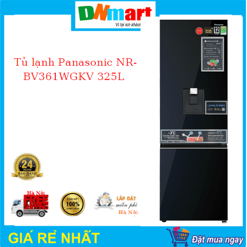 Tủ lạnh Panasonic NR-BV361WGKV 325L, lấy nước ngoài, Làm đá tự động