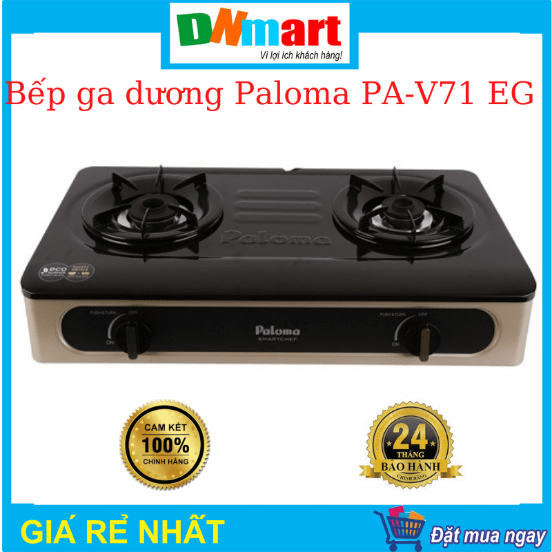 Bếp ga dương Paloma PA-V71EG, 2 bếp đánh lửa manito