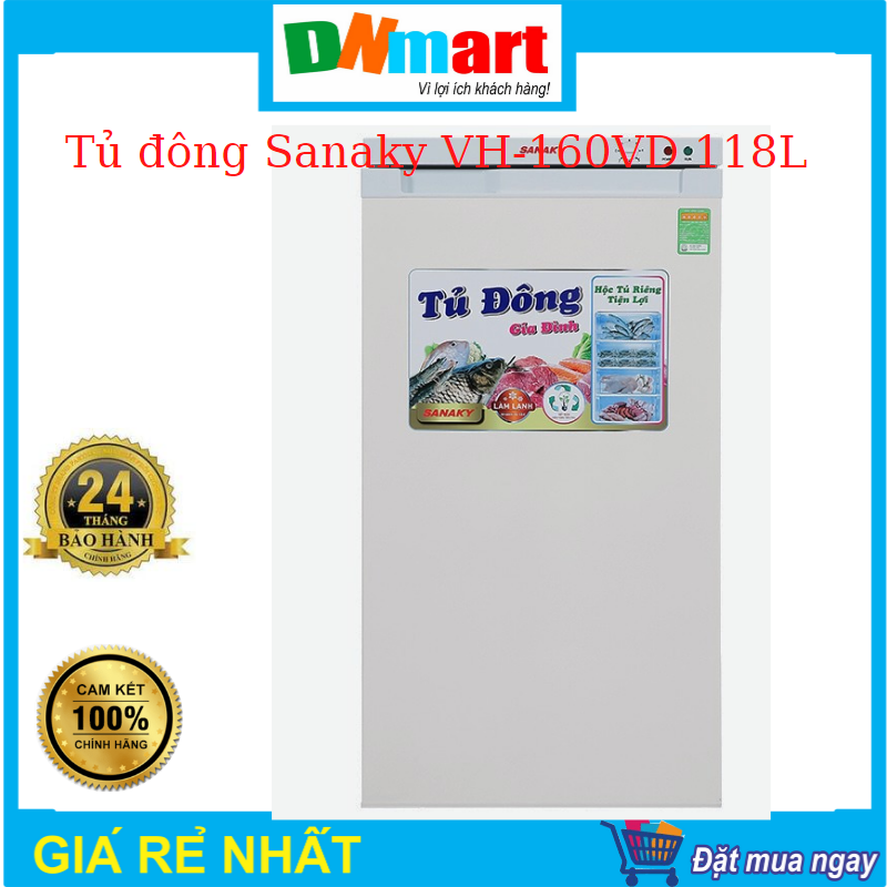 Tủ đông đứng Sanaky VH-160VD 118L