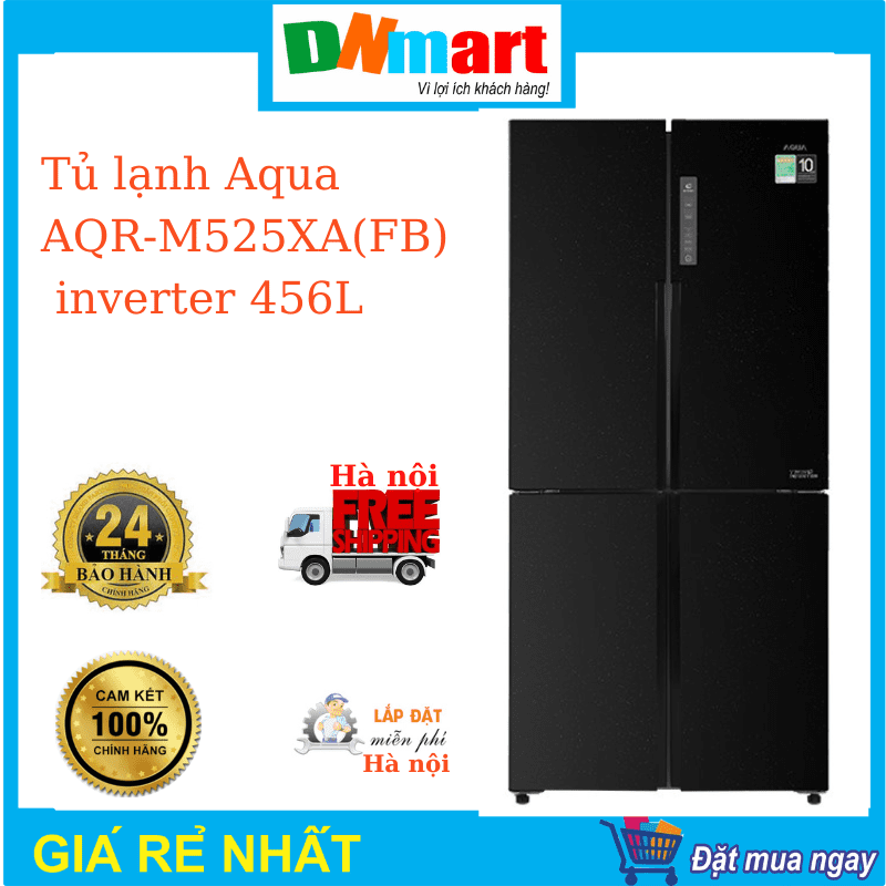 Tủ lạnh Aqua AQR-M525XA(FB) inverter 456L