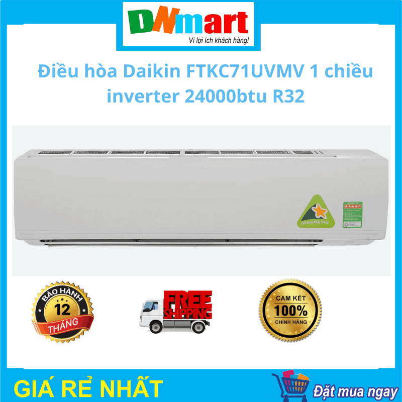 Điều hòa Daikin FTKC71UVMV 1 chiều inverter 24000btu R32