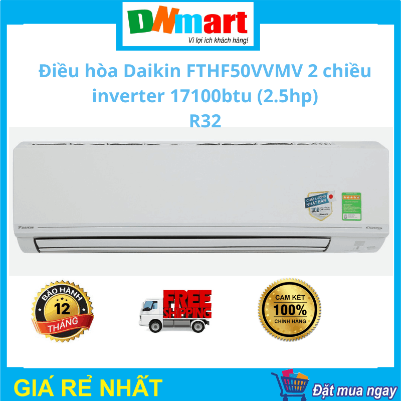 Điều hòa Daikin FTHF50VVMV 2 chiều inverter 17100btu(2.5hp) R32