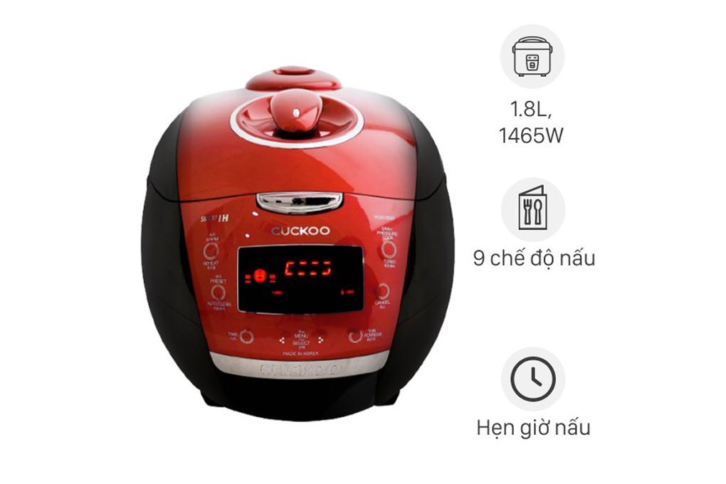 Nồi cơm điện tử cao tần áp suất Cuckoo CRP-HUS1000F/BKRDVN 1.8L