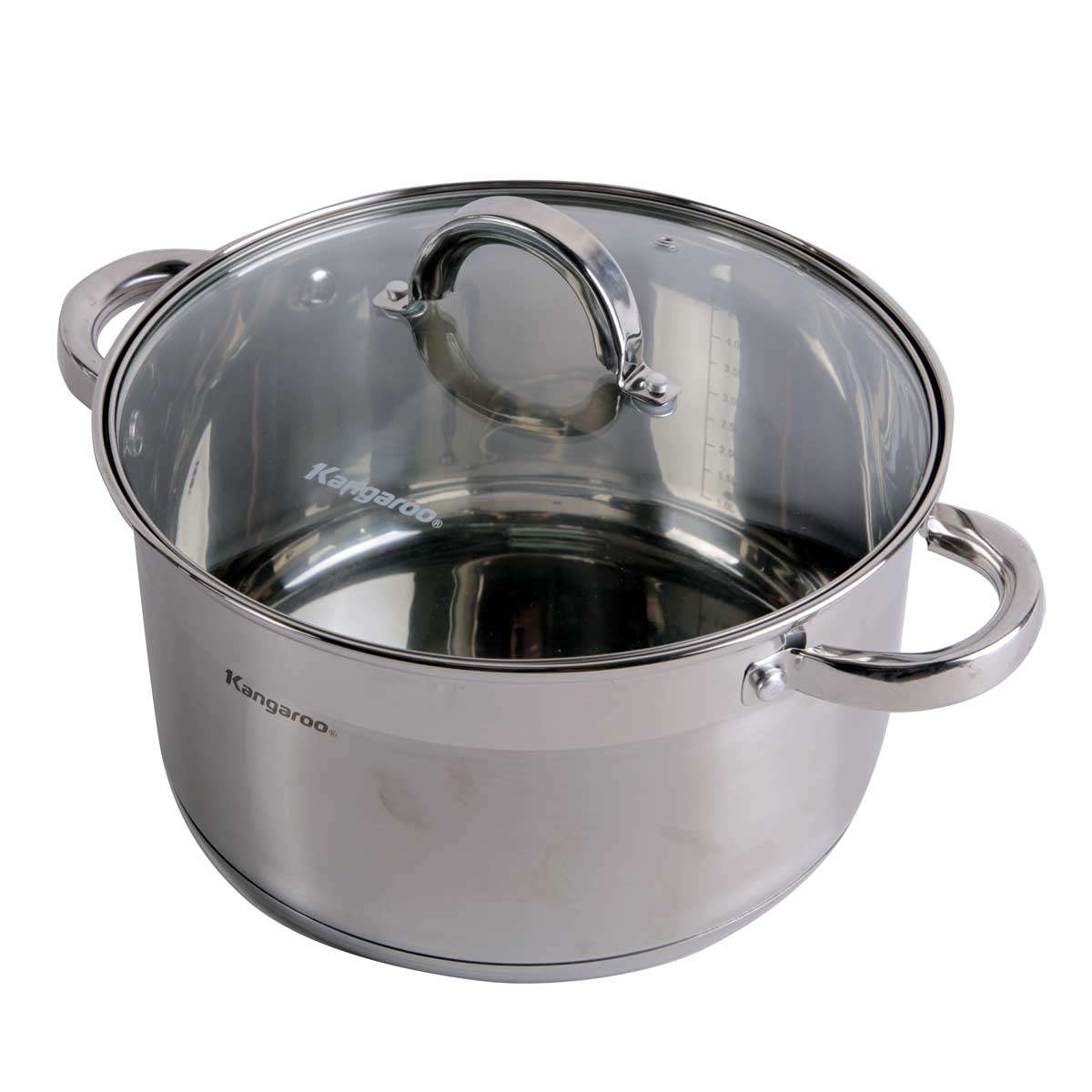 Nồi inox Kangaroo KG876L vung kính, phi 24cm