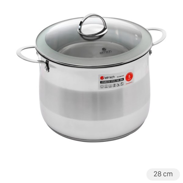 Nồi inox Elmich Celestin 2355279 inox 304 vung kính phi 28cm