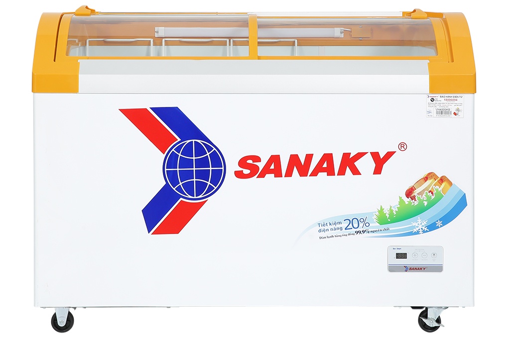 Tủ đông Sanaky VH-4899KB mặt kính, 1 chế độ dàn đồng