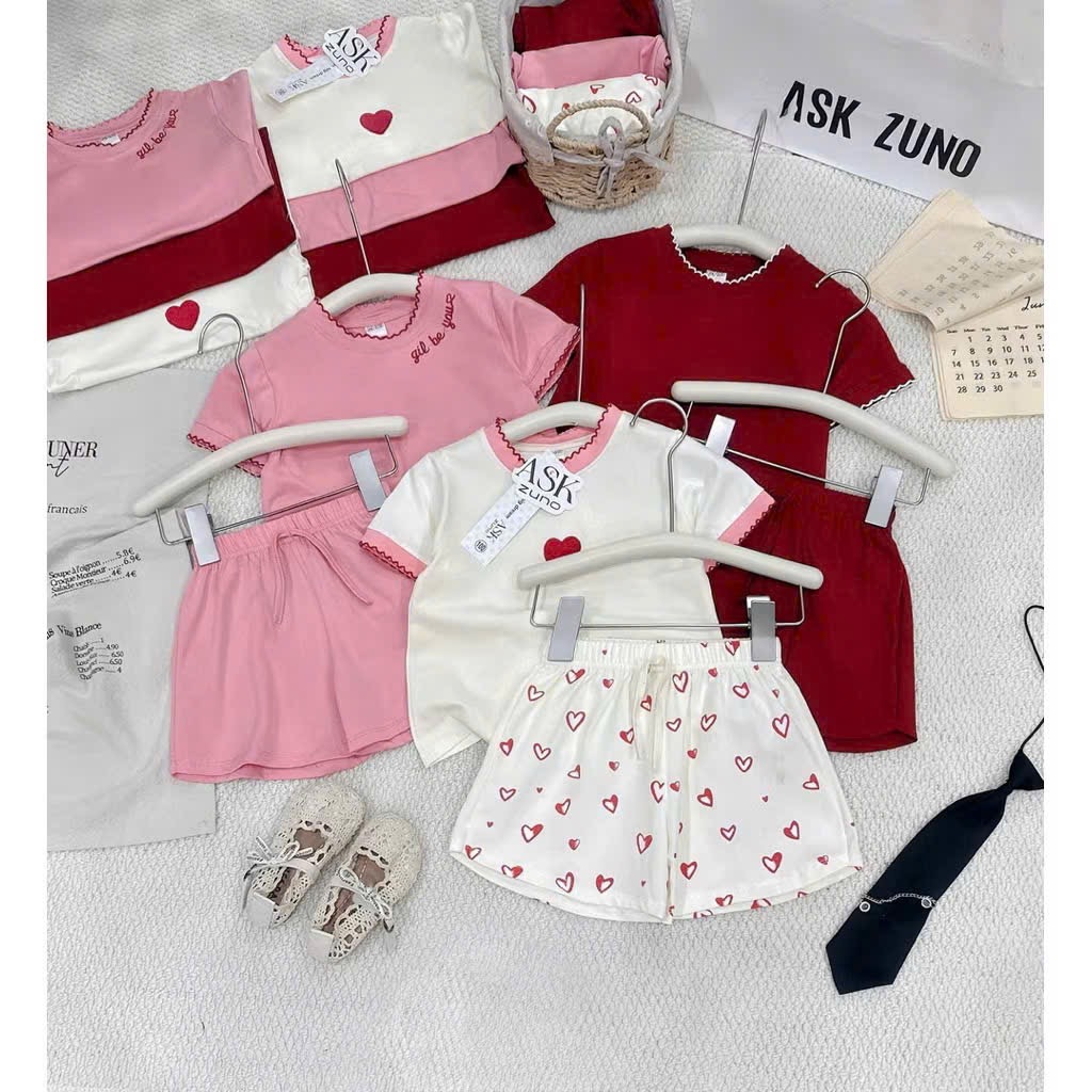 ￼sét 3 bộ côtton mát bé gái