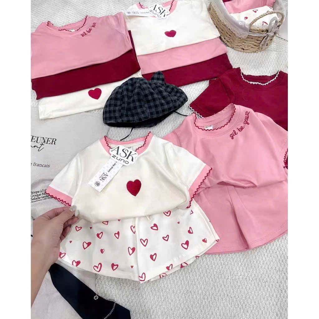 ￼sét 3 bộ côtton mát bé gái