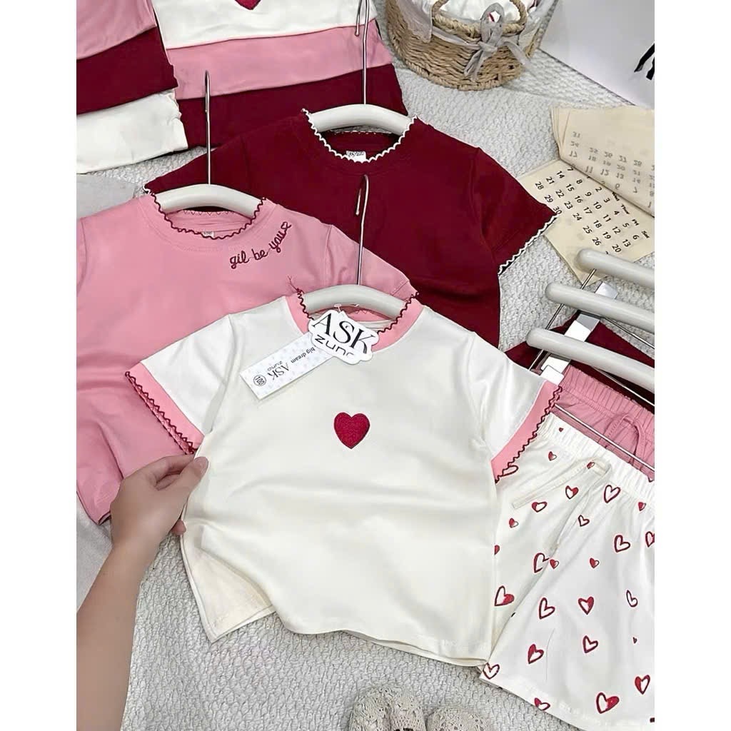 ￼sét 3 bộ côtton mát bé gái