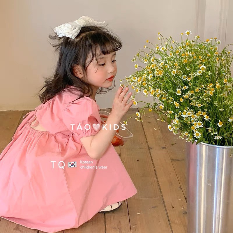 Váy hồng hở lưng tk cho bé
