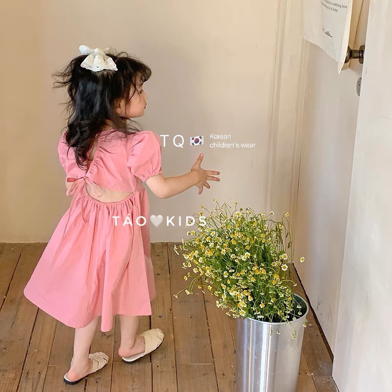 Váy hồng hở lưng tk cho bé