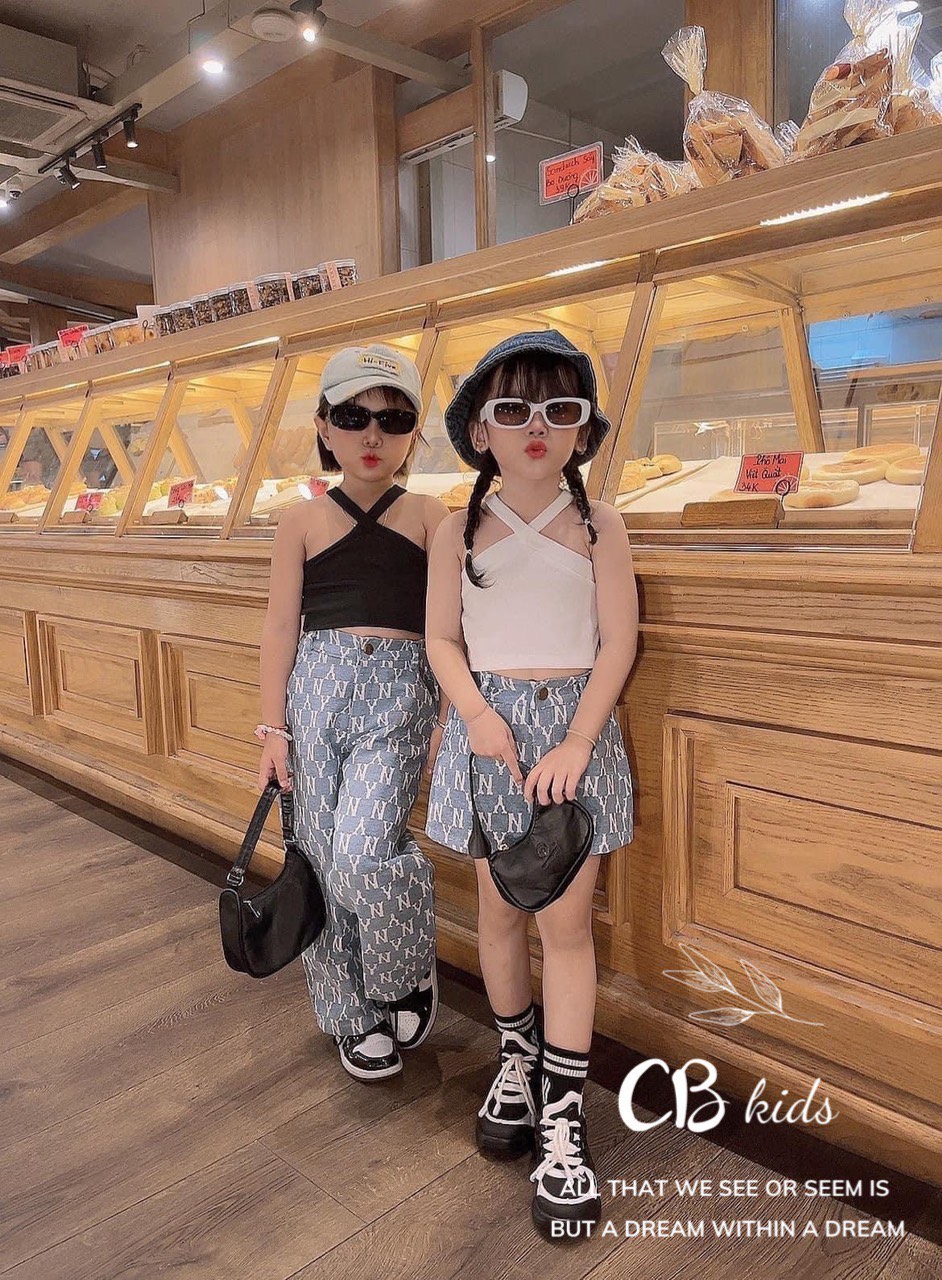 ￼bg24- bộ áo chéo dây quần (chân váy cb) cho bé