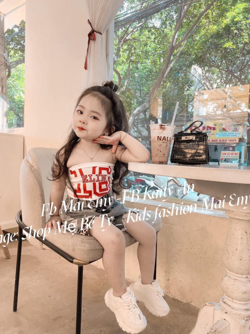 ￼bg36- bộ áo quây số 16 quần bò khói cho bé