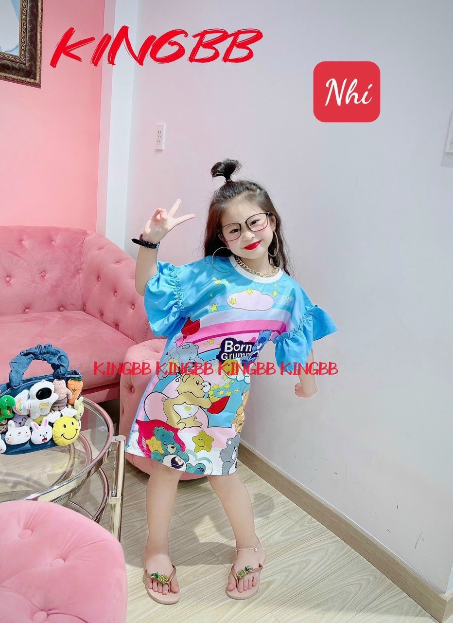 ￼V06- váy 3d tay bèo bé gái