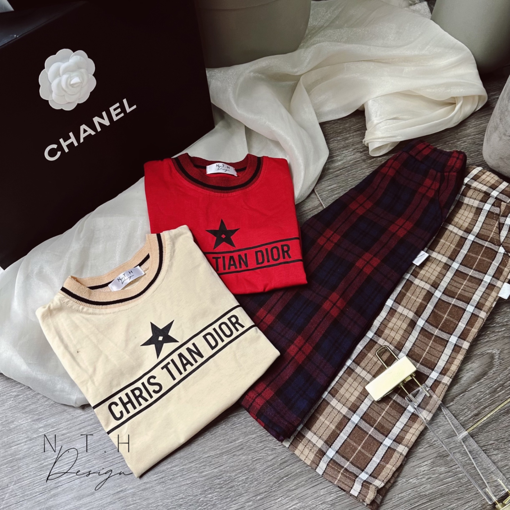 ￼Bg64- bộ áo ch.ris quần kẻ size đại cho bé