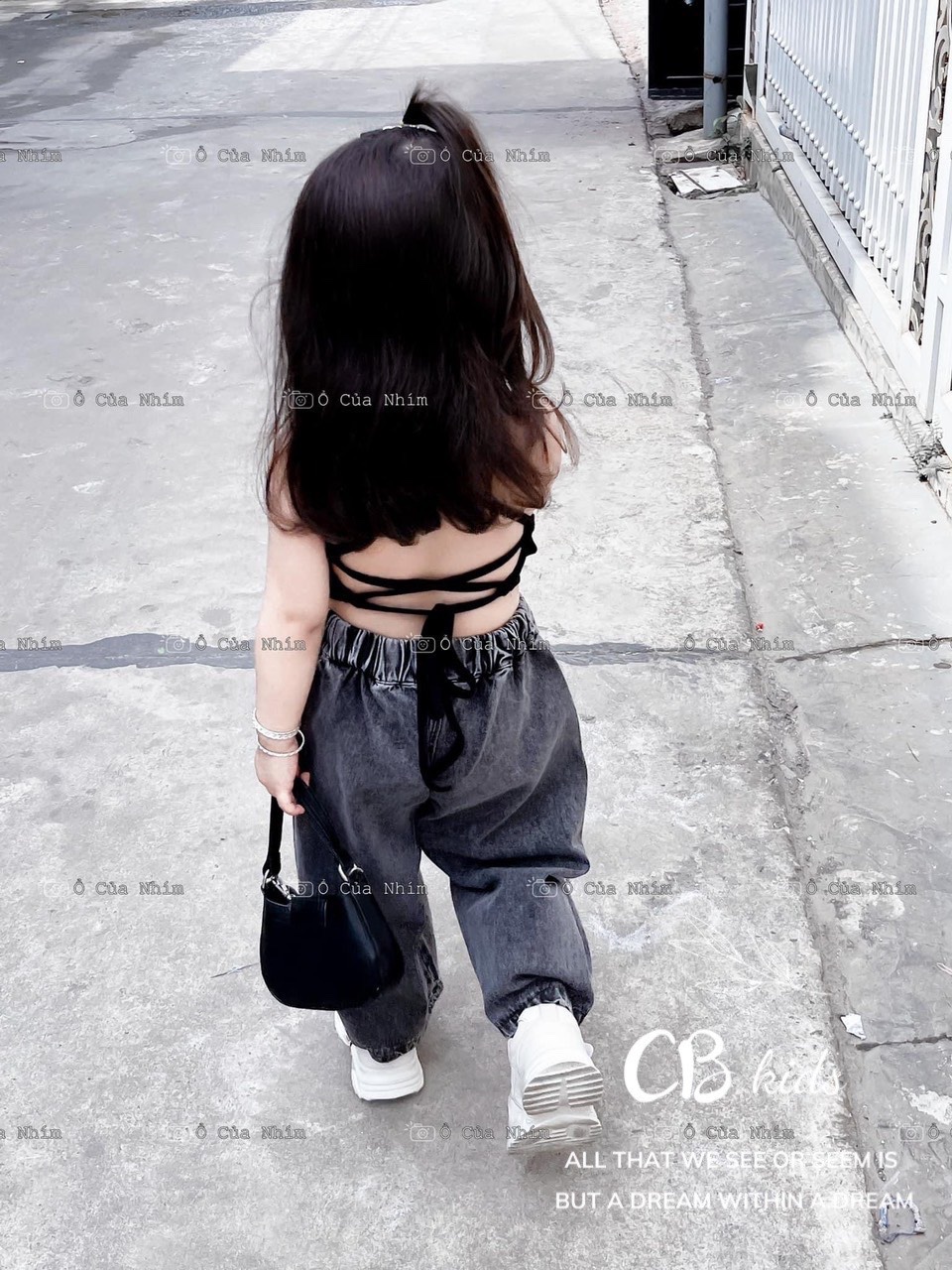 ￼bg70- bộ áo yếm buộc dây lưng quần bò rách cb