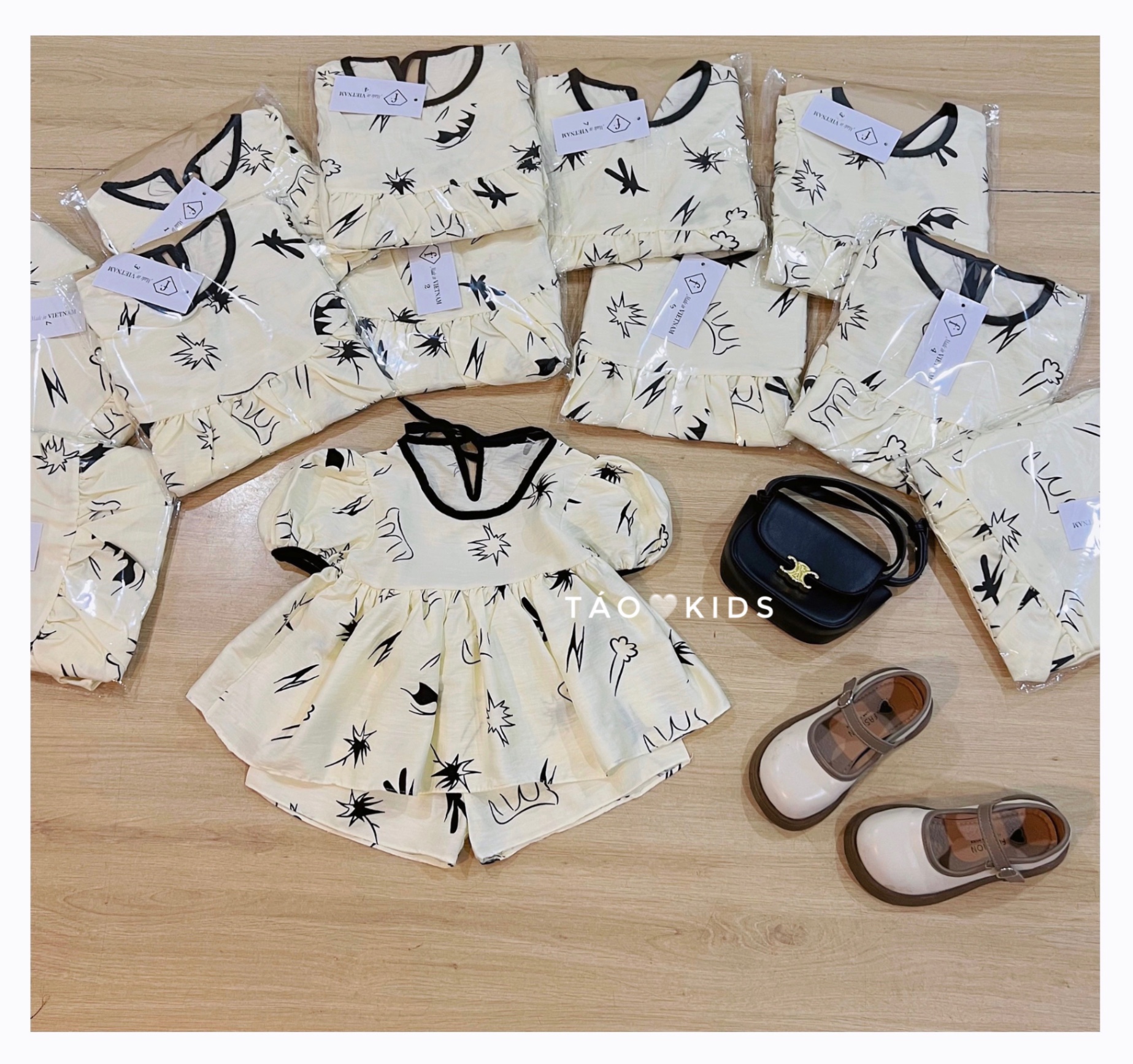 ￼bg81- bộ đũi babydoll lá bé gái