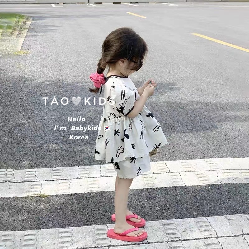 ￼bg81- bộ đũi babydoll lá bé gái