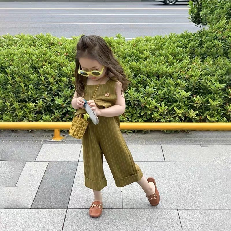 ￼bg86- bộ kẻ xanh crop quần xuông tk cho bé