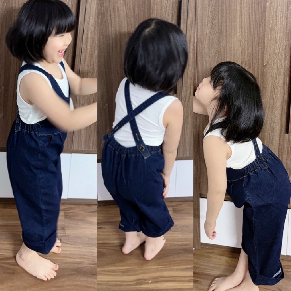 ￼bg93- yếm bò xuông kèm áo tăm trắng xk cho bé