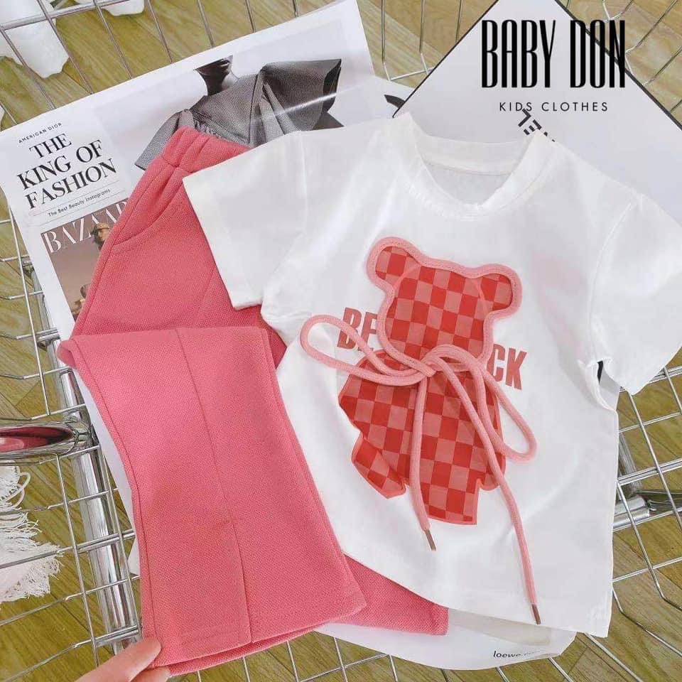 ￼bg121- bộ gấu quần umi hồng cho bé
